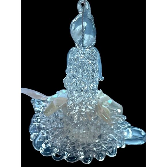 Spun Glass Ornament Set Of 4: Star Candleholder Nativity & Birdcage - Picture 7 of 10